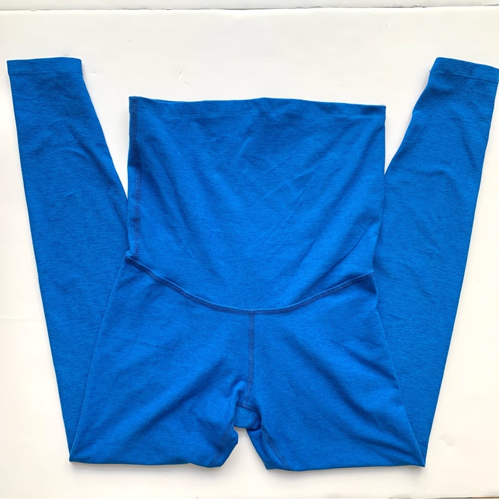 Beyond Yoga Beyond the Bump Midi Maternity Leggings Blue M